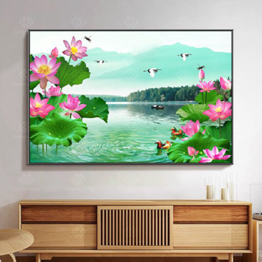 Tranh treo tường hoa sen nghệ thuật TG3568