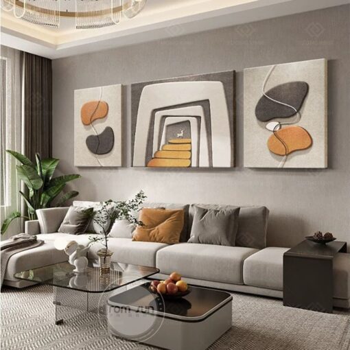 Tranh trừu tượng nghệ thuật trang trí phòng khách TG3833