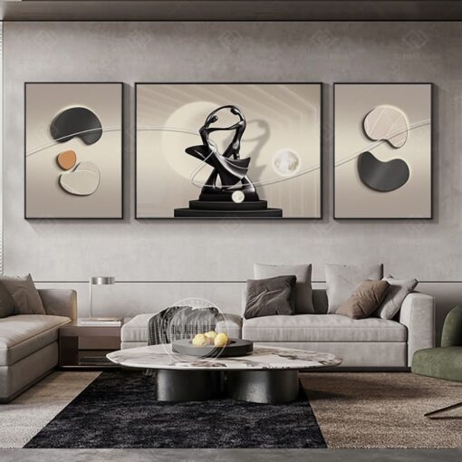 Tranh trừu tượng nghệ thuật trang trí phòng khách TG3828