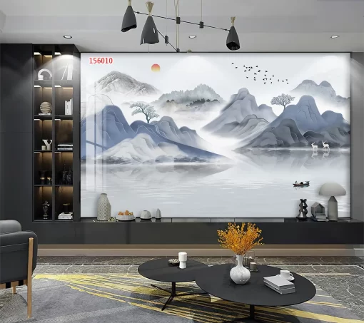Tranh pvc tráng gương ốp tường phong cảnh nghệ thuật TC1328