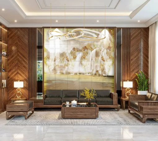 Tranh pvc tráng gương ốp tường vân đá TC1077