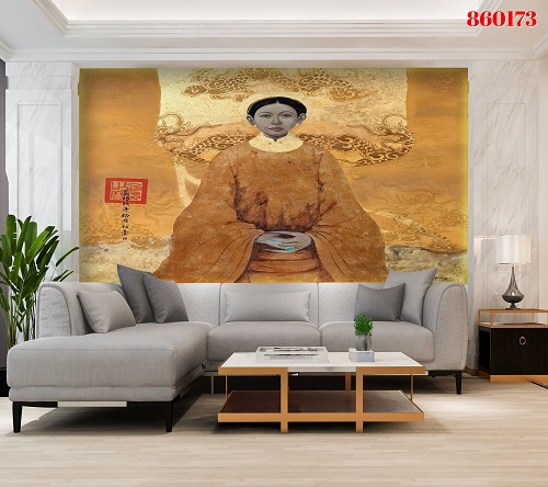 3d rendering mock up wood decor in living room with sofa contemp