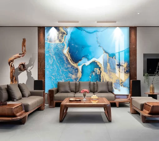 Tranh pvc tráng gương ốp tường vân đá trừu tượng TC1337