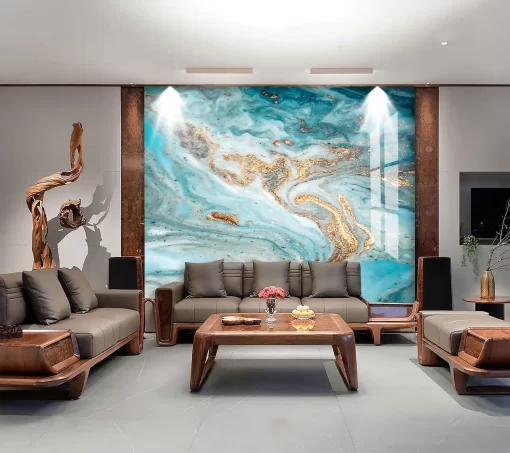 Tranh pvc tráng gương ốp tường vân đá TC1339