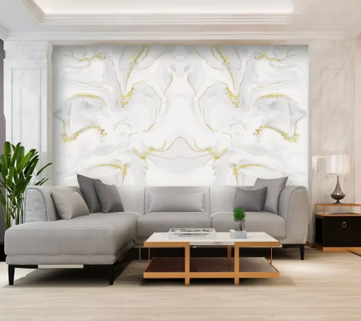 Tranh pvc tráng gương ốp tường vân đá đối xứng TC1342