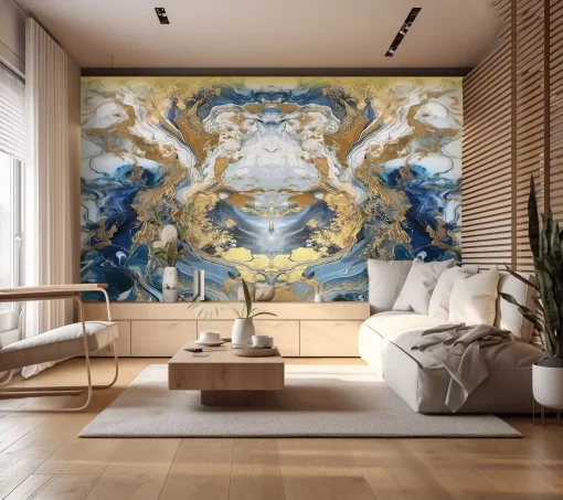 Tranh pvc tráng gương ốp tường vân đá đối xứng TC1345