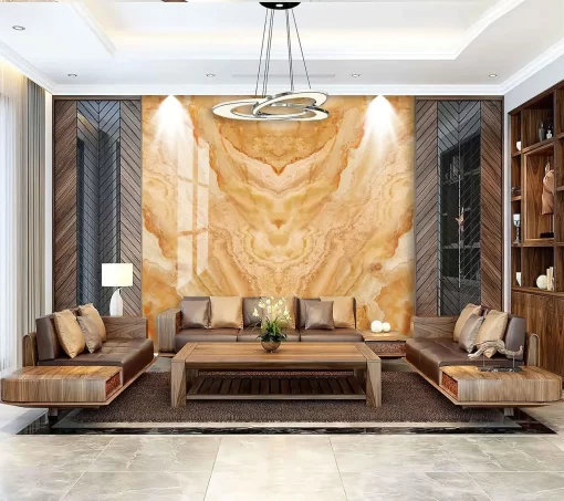 Tranh pvc tráng gương ốp tường vân đá đối xứng TC1087