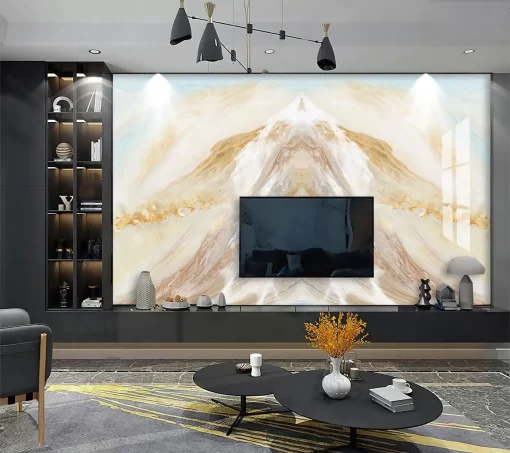 Tranh pvc tráng gương ốp tường vân đá đối xứng TC955