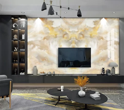 Tranh pvc tráng gương ốp tường vân đá đối xứng TC961