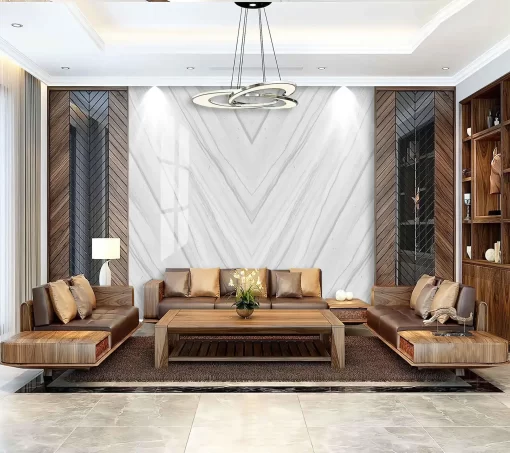 Tranh pvc tráng gương ốp tường vân đá đối xứng TC962