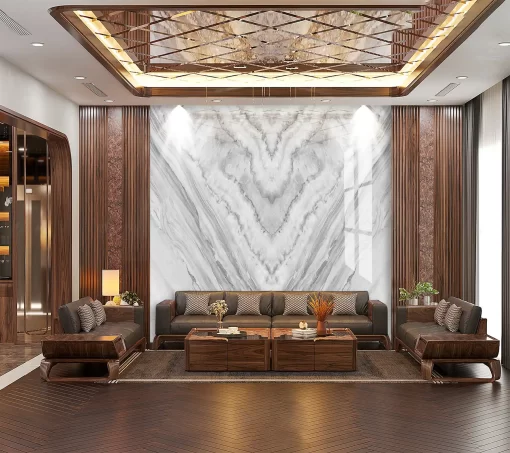 Tranh pvc tráng gương ốp tường vân đá đối xứng TC1094