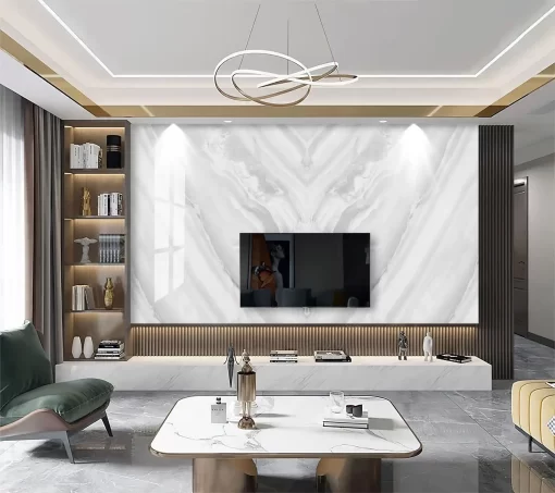 Tranh pvc tráng gương ốp tường vân đá đối xứng TC1095