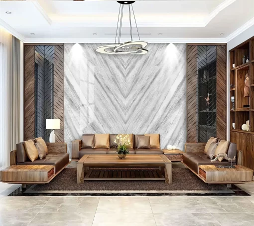 Tranh pvc tráng gương ốp tường vân đá đối xứng TC964