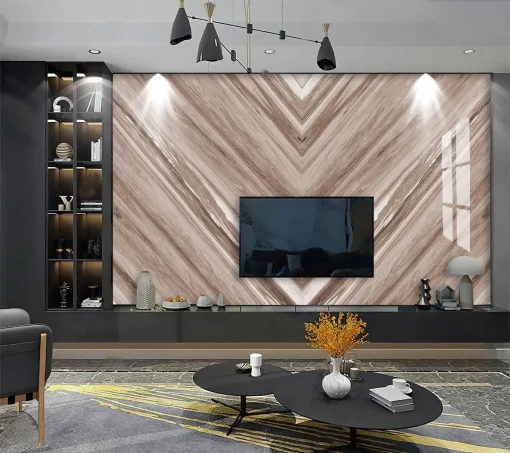 Tranh pvc tráng gương ốp tường vân đá đối xứng TC966