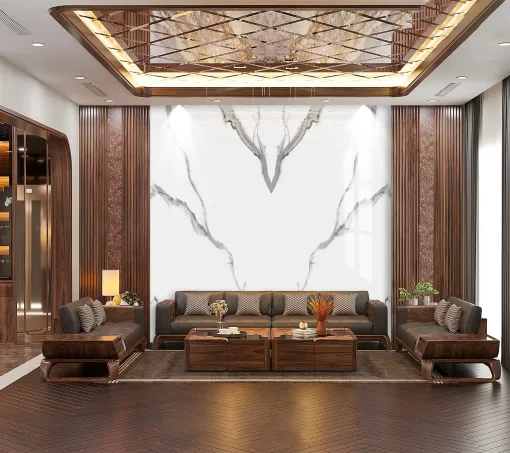 Tranh pvc tráng gương ốp tường vân đá đối xứng TC979