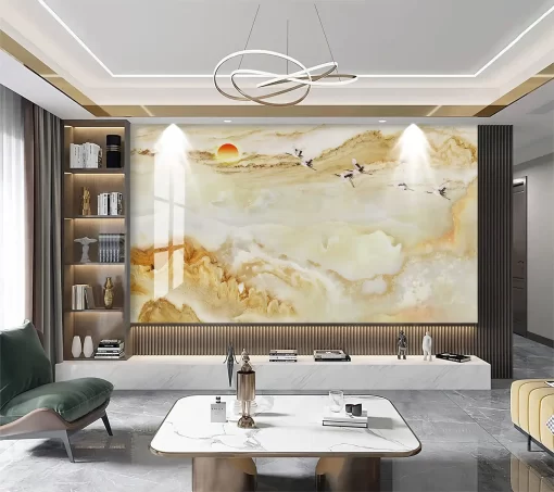 Tranh pvc tráng gương ốp tường vân đá TC1101