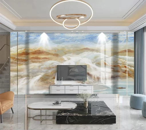 Tranh pvc tráng gương ốp tường vân đá TC1103