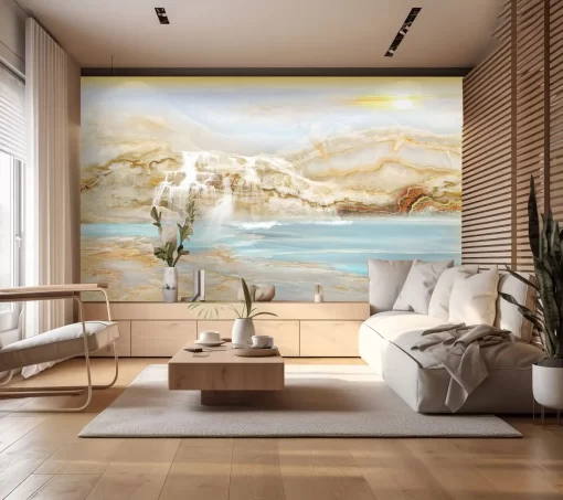 Tranh pvc tráng gương ốp tường vân đá TC1105