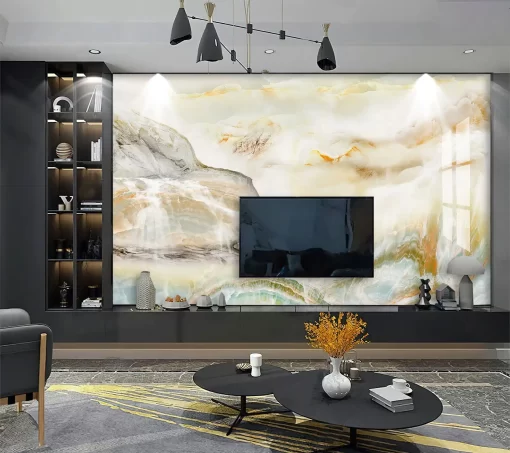 Tranh pvc tráng gương ốp tường vân đá TC1106