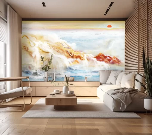 Tranh pvc tráng gương ốp tường vân đá TC1114