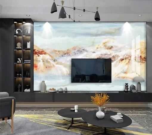 Tranh pvc tráng gương ốp tường vân đá TC1115