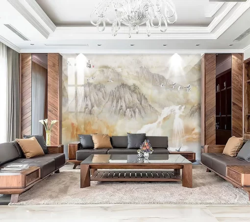 Tranh pvc tráng gương ốp tường vân đá TC1116