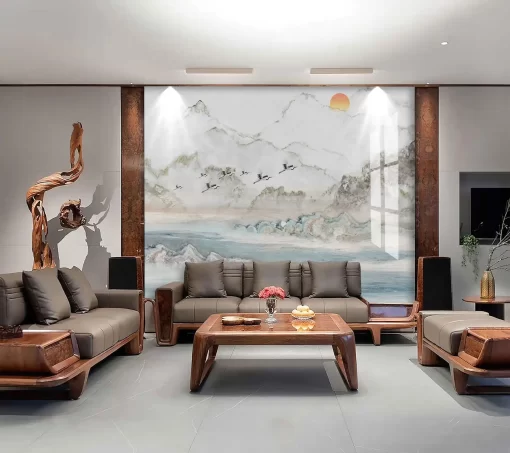 Tranh pvc tráng gương ốp tường vân đá TC1120