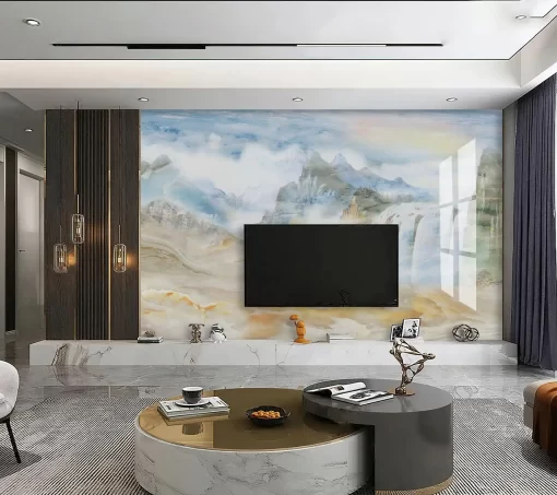 Tranh pvc tráng gương ốp tường vân đá TC1127