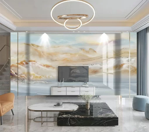 Tranh pvc tráng gương ốp tường vân đá TC1130