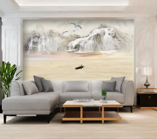 Tranh pvc tráng gương ốp tường vân đá TC1131