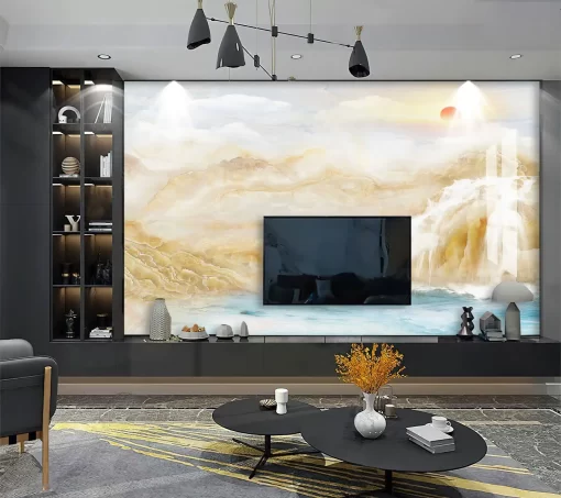 Tranh pvc tráng gương ốp tường vân đá TC1133