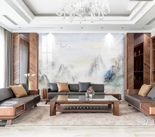 Tranh pvc tráng gương ốp tường vân đá TC1134