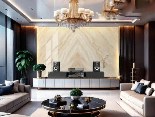 Tranh pvc tráng gương ốp tường vân đá đối xứng TC1362