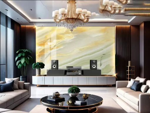 Tranh pvc tráng gương ốp tường vân đá TC1363