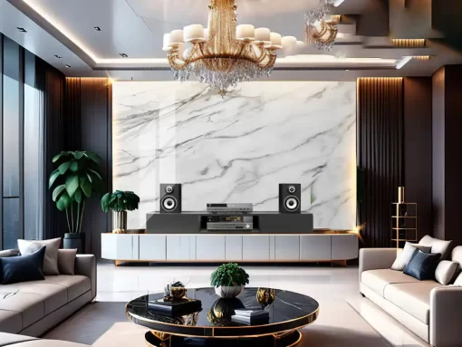 Tranh pvc tráng gương ốp tường vân đá TC1365