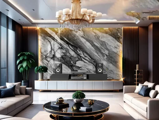 Tranh pvc tráng gương ốp tường vân đá TC1367