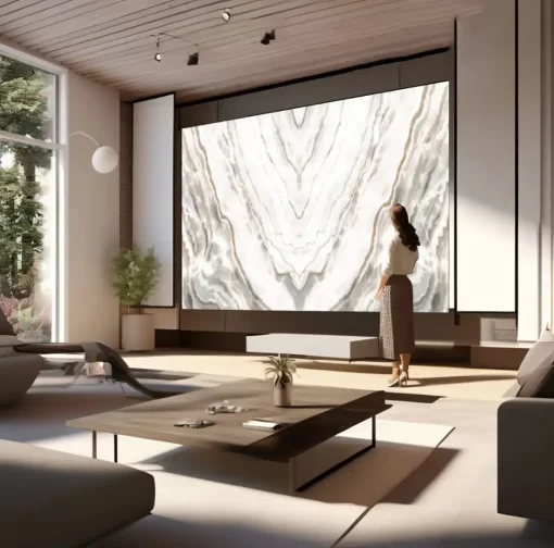 Tranh pvc tráng gương ốp tường vân đá đối xứng TC1369