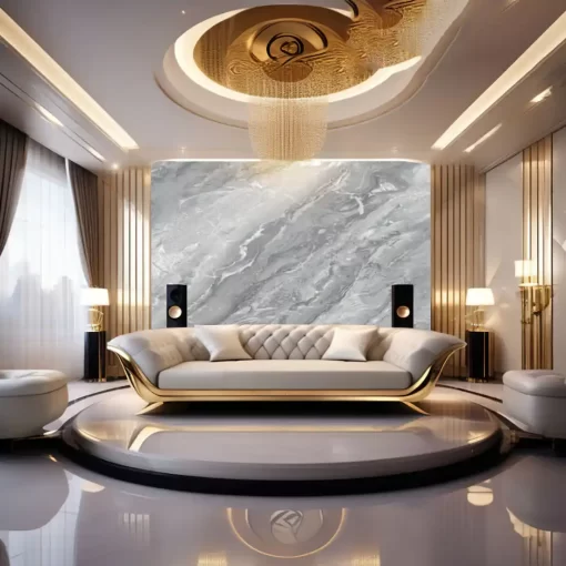 Tranh pvc tráng gương ốp tường vân đá TC1375