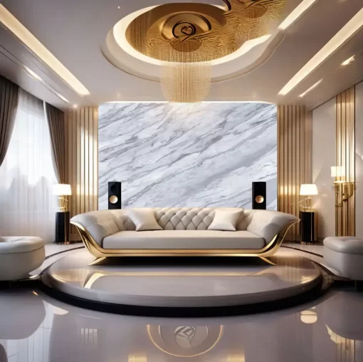 Tranh pvc tráng gương ốp tường vân đá TC1377