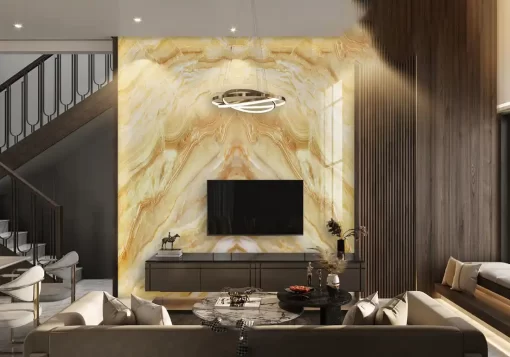 Tranh pvc tráng gương ốp tường vân đá TC1449