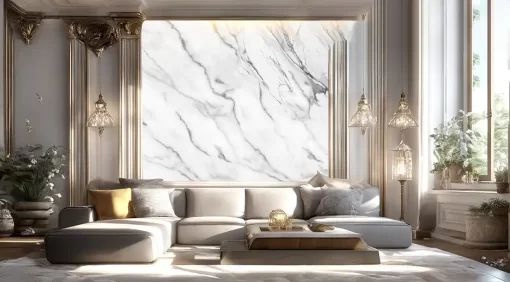 Tranh pvc tráng gương ốp tường vân đá TC1391