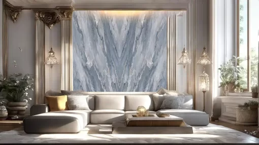 Tranh pvc tráng gương ốp tường vân đá đối xứng TC1394