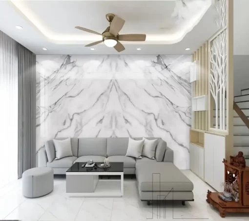 Tranh pvc tráng gương ốp tường vân đá đối xứng TC1411