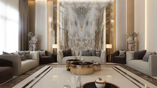 Tranh pvc tráng gương ốp tường vân đá đối xứng TC1422