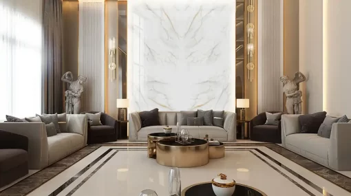 Tranh pvc tráng gương ốp tường vân đá đối xứng TC1453