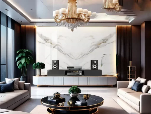 Tranh pvc tráng gương ốp tường vân đá đối xứng TC1457