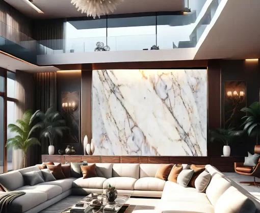 Tranh pvc tráng gương ốp tường vân đá TC1463