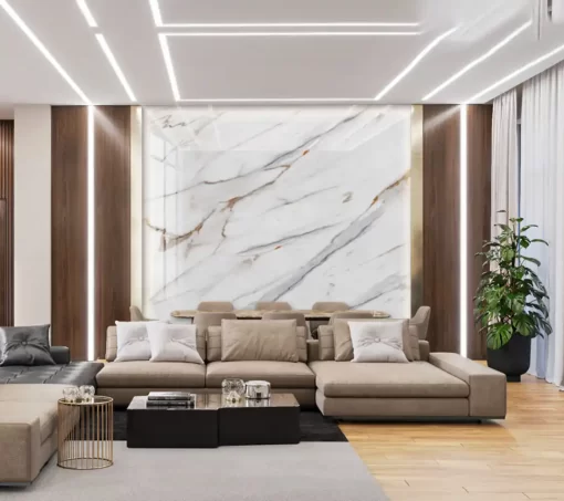 Tranh pvc tráng gương ốp tường vân đá TC1471