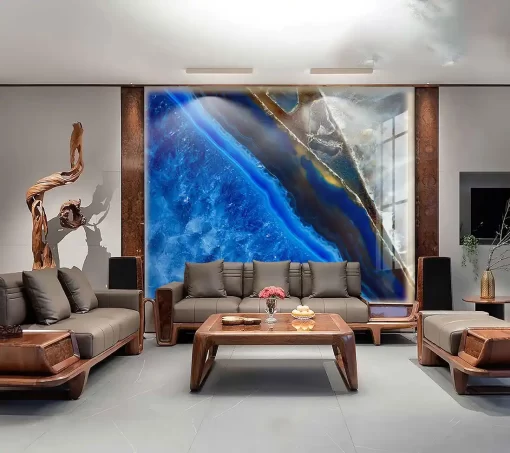 Tranh pvc tráng gương ốp tường vân đá TC1486