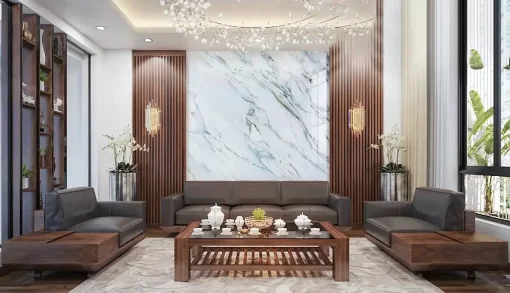 Tranh pvc tráng gương ốp tường vân đá TC1490